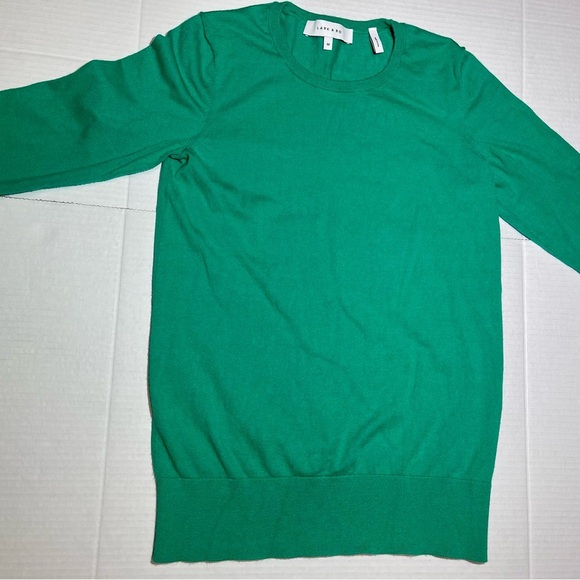 Lark & Ro Green Knit Pullover Sweater Womens Size Medium Office Professional - Picture 2 of 8
